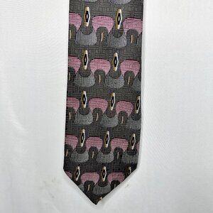 MATRIX by Format Men’s Neck Tie 4” Silk Gray Pink Beige Italian Necktie